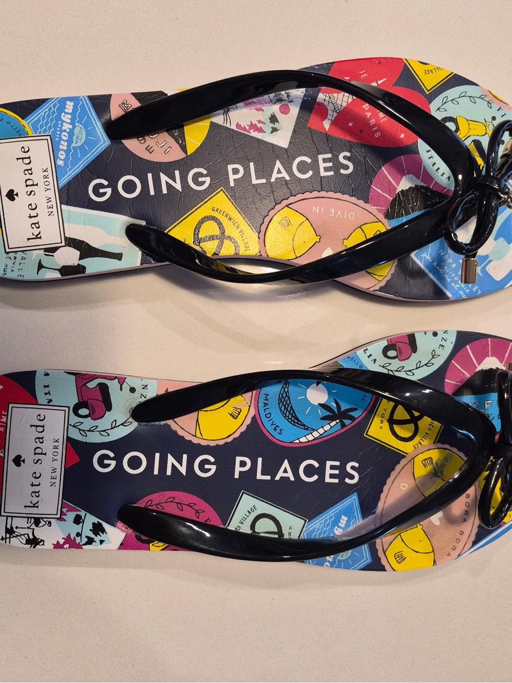 kate spade 'Going Places' Multicolor Flip Flops size 7